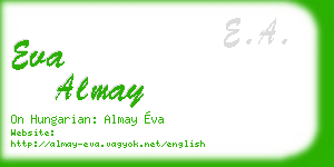 eva almay business card
